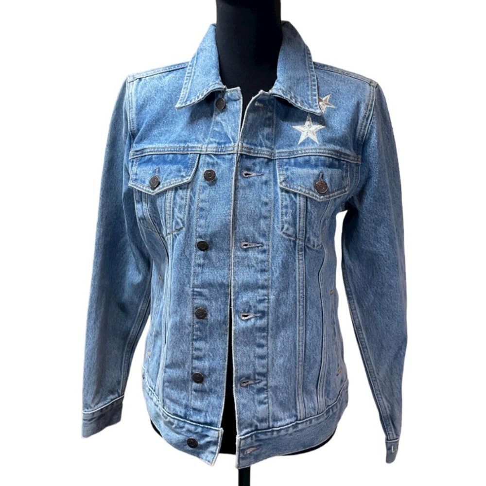 BLOOMINGDALES Logophile Denim Jacket Light Blue Moonlight - Picture 3 of 8